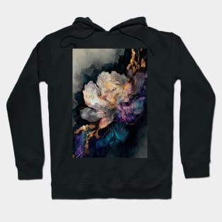 Golden Peony - Abstract Alcohol Ink Resin Art Hoodie